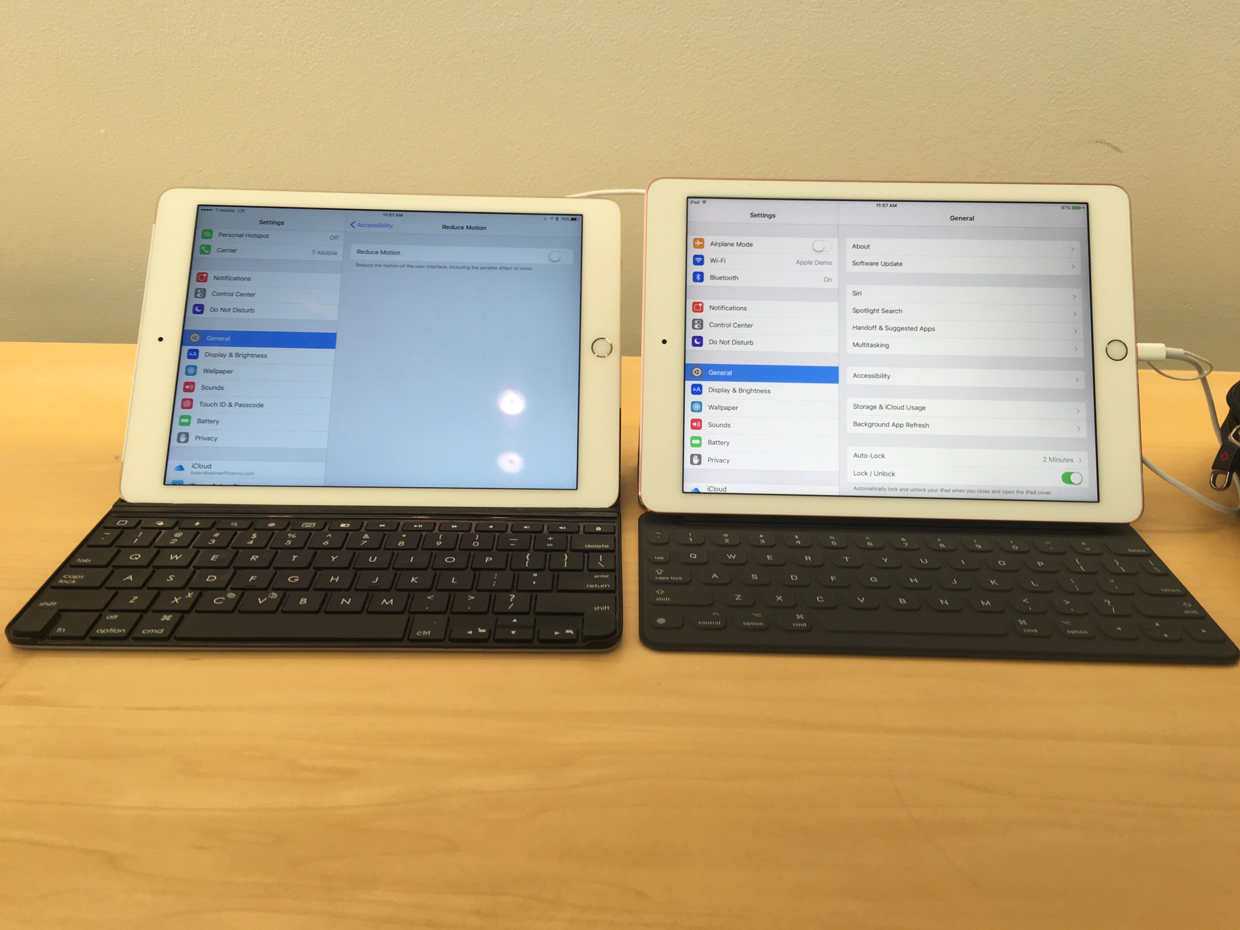 Photo Screen Comparison between iPad Air 2 vs iPad Pro 9.7 inch