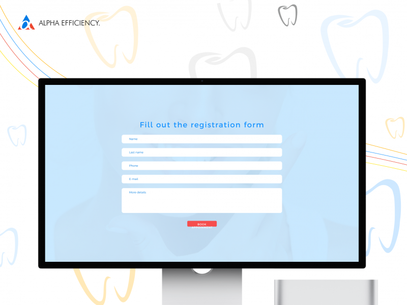 example of dental website contact page