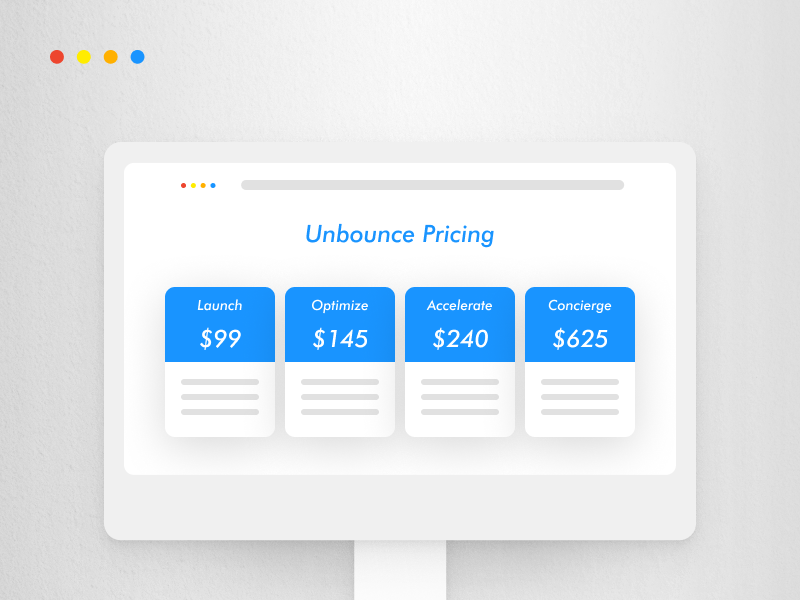 Unbounce pricing plans compared.