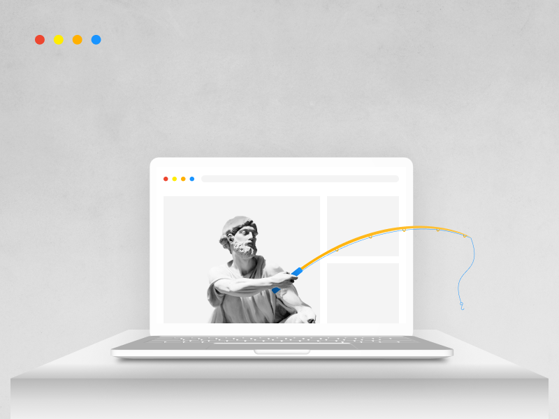Visual hook on a web page.