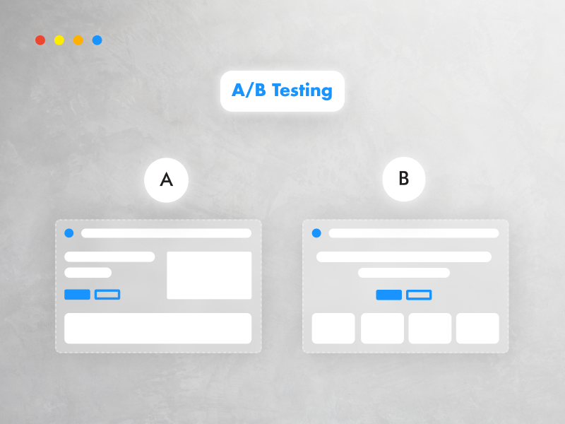 A/B landing page test example.