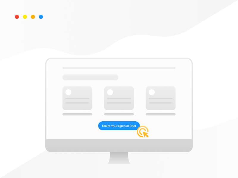 Special offer on a startup landing page.