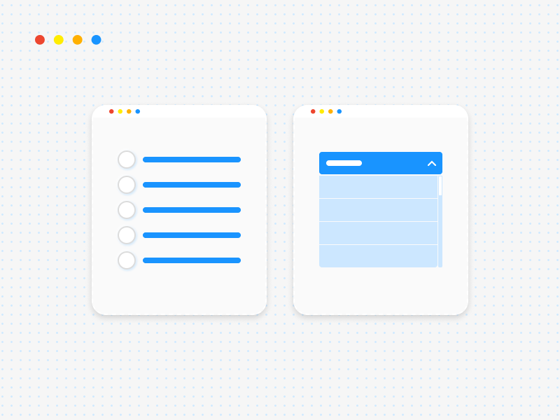dropdowns vs radio buttons