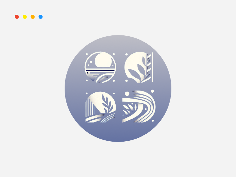 Abstract illustrations in logo