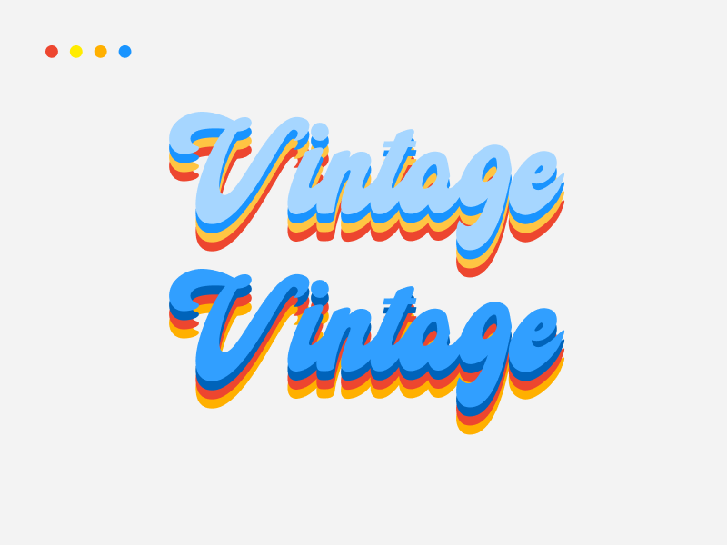 Shadow effect in retro fonts