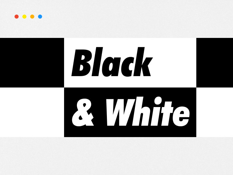 Black and white typography