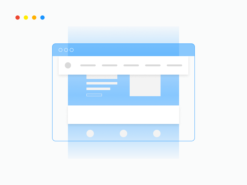 Example of a sticky navigation menu for a long scroll website design