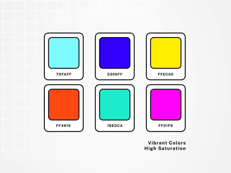 Color palette for neo brutalism web design