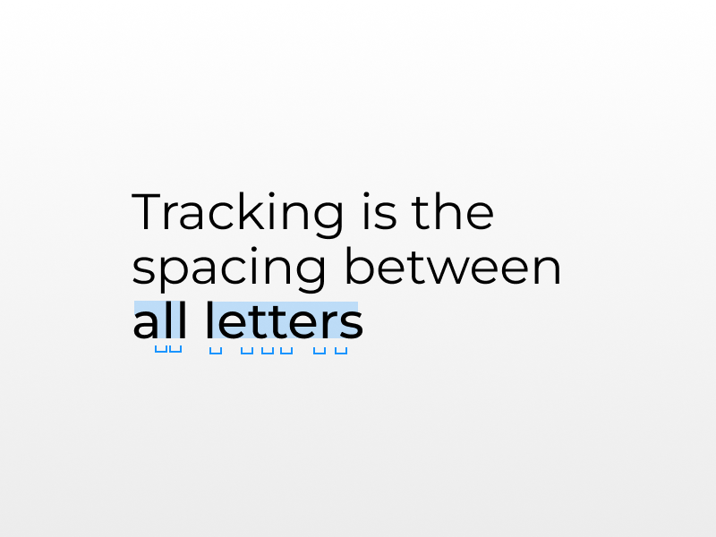 Example of tracking in typography