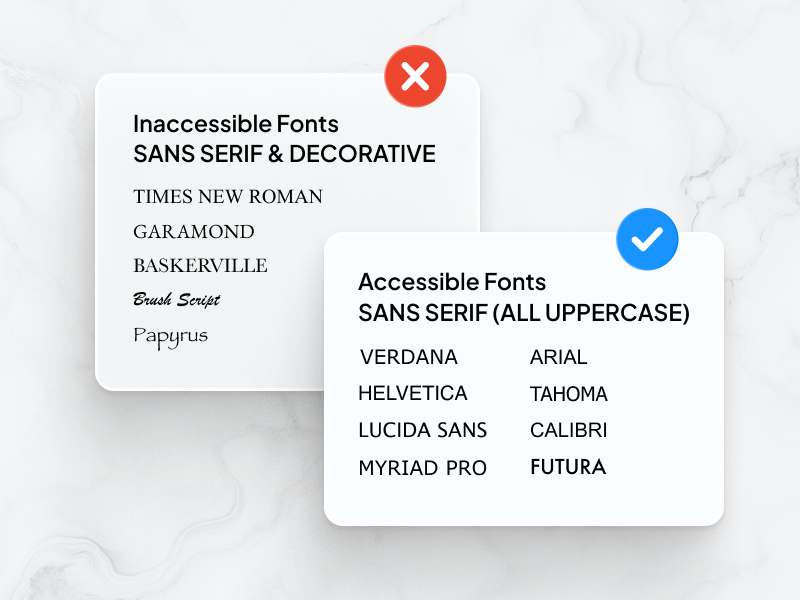 Recognizing inaccessible fonts