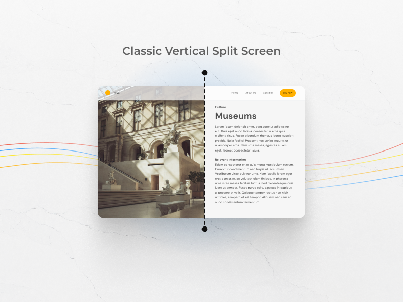 Classic vertical split screen web design