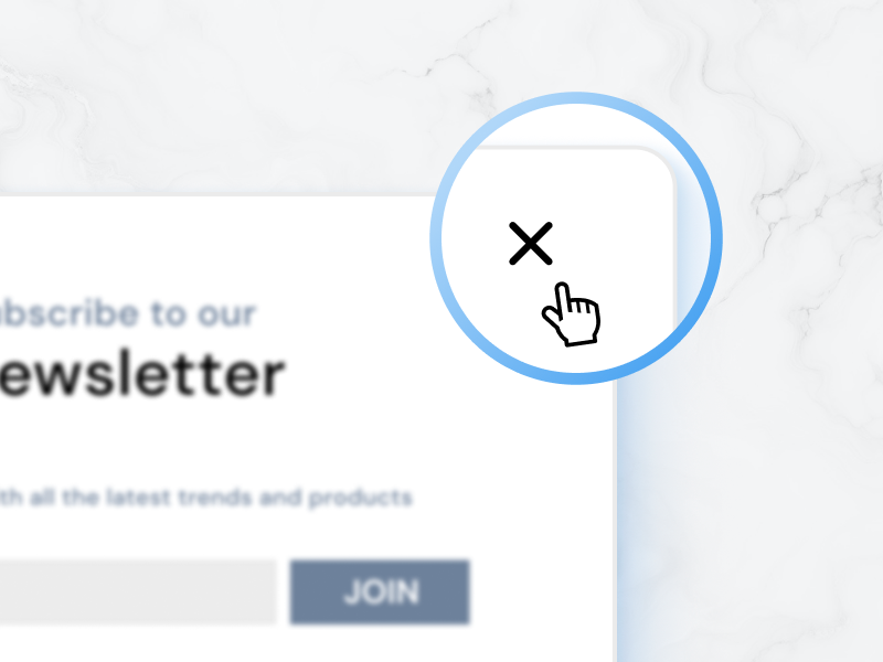 Example of how modal should be designed to let users close it easily