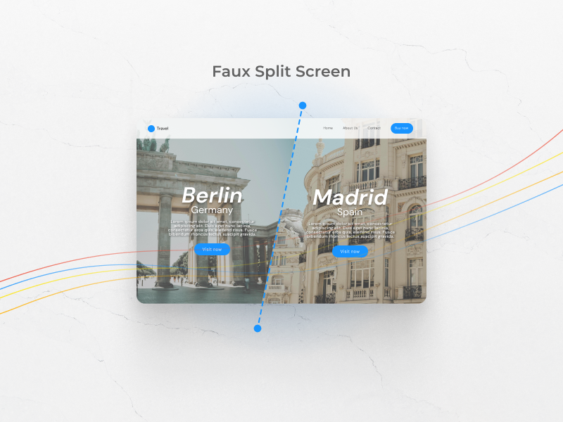Faux split screen