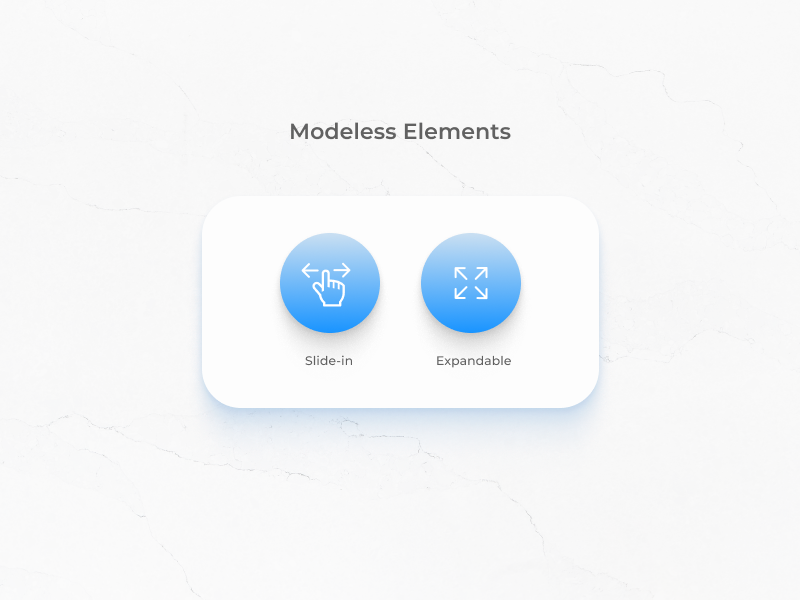 Use modeless elements on mobile devices