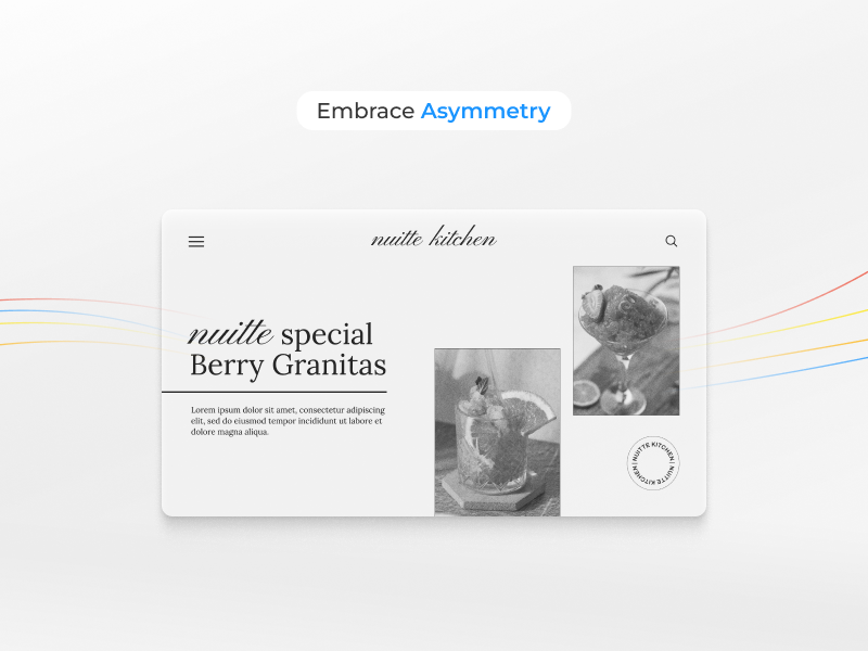 Asymmetry in scrapbook style