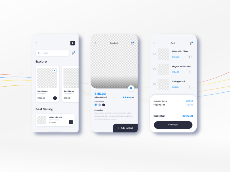 E-Commerce Screens Design
