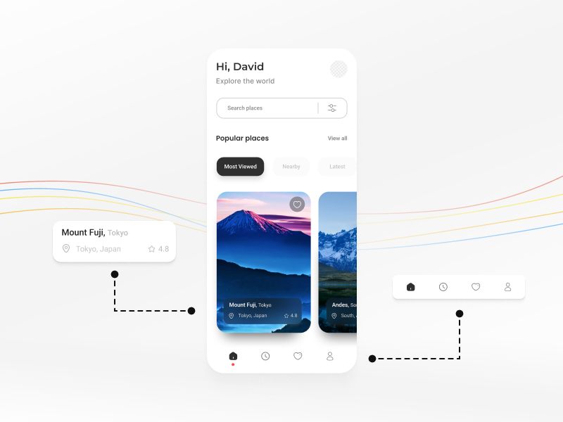 Home and Menu Screens UI design