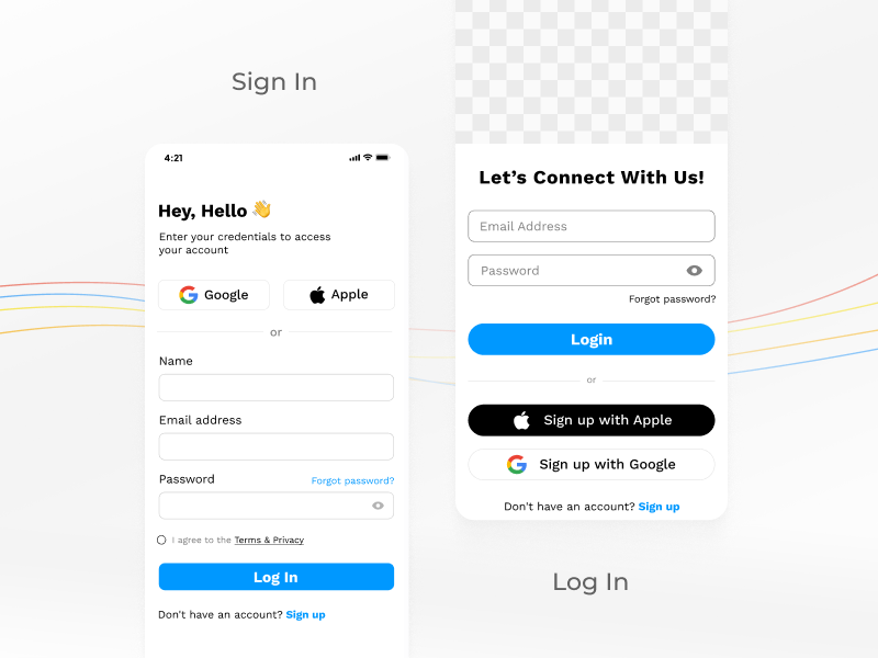 How to design login screen UI