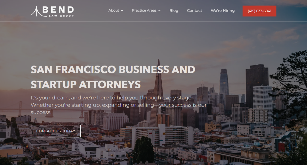 Bend Law Group – Friendly, startup-focused, and vibrant law firm website.