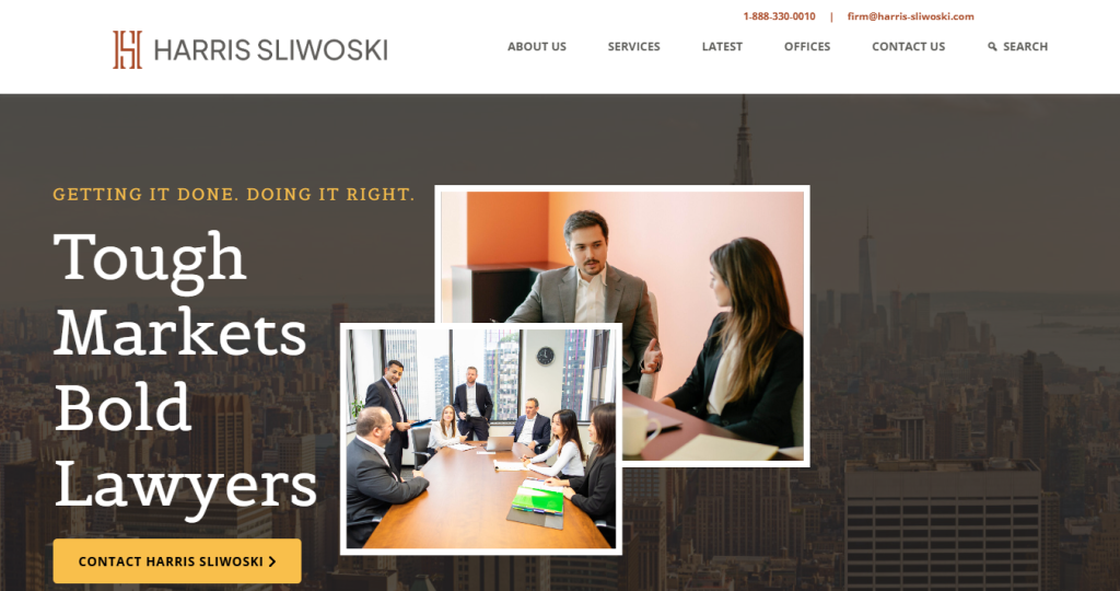 Harris Sliwoski – Minimalist, content-rich, and authoritative law firm website.