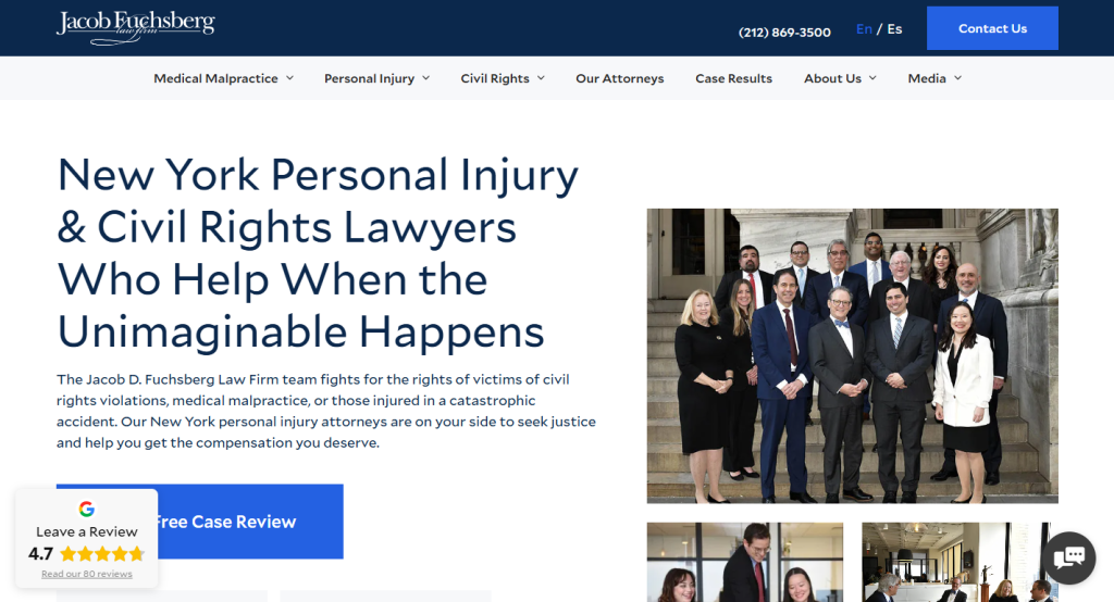 Jacob Fuchsberg Law Firm – Confident, purpose-driven, and clean law firm website.