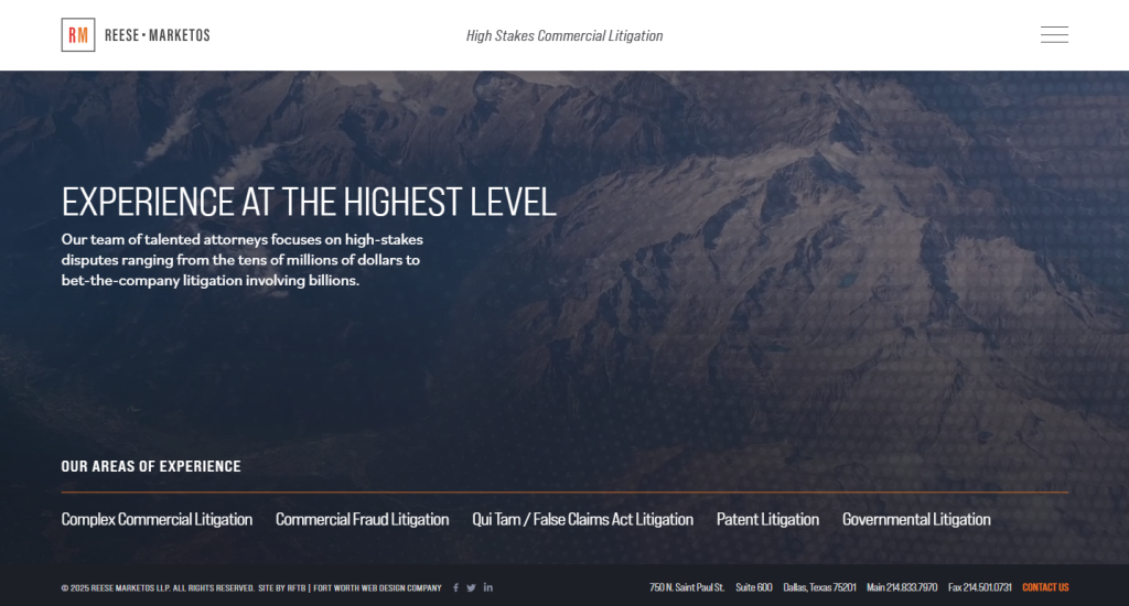 Reese Marketos LLP – Professional, sharp, and well-structured law firm website.