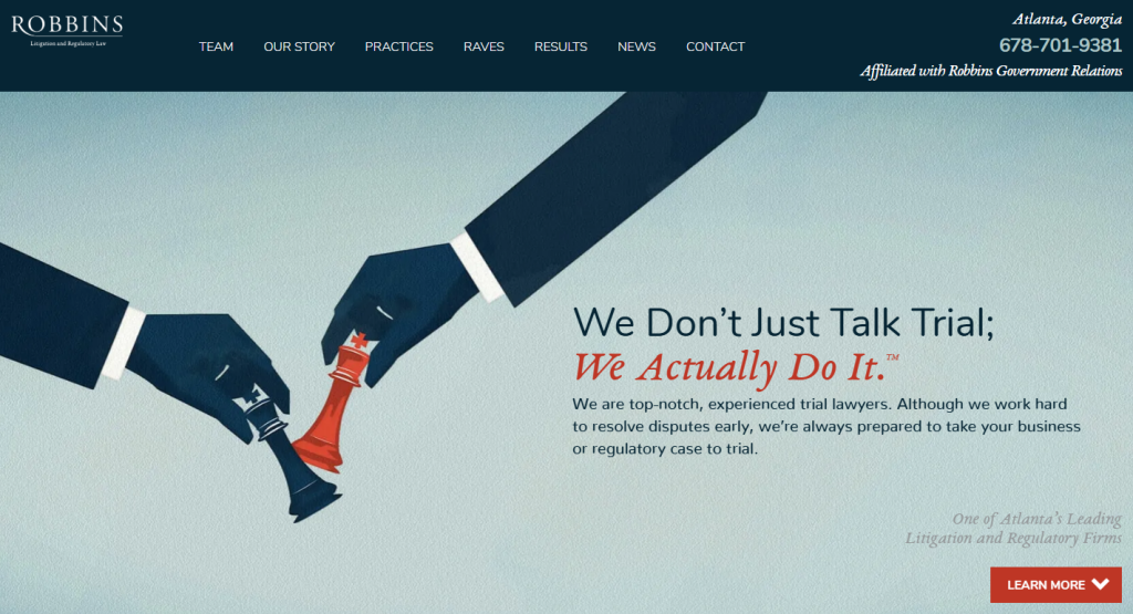 Robbins Firm – Approachable, professional, and client-focused law firm website.