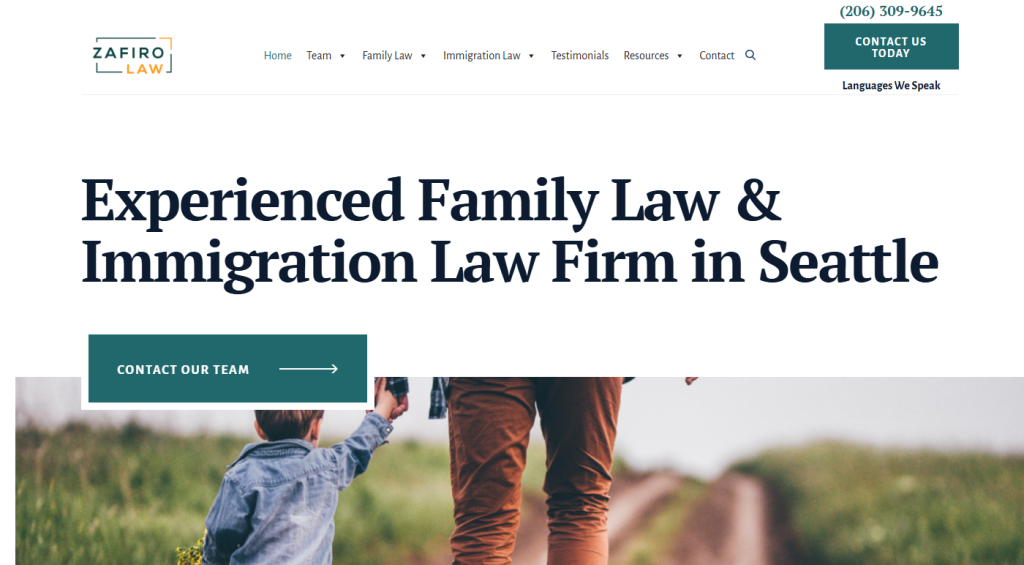 ZafiroLaw – Warm, inclusive, and personal law firm website.